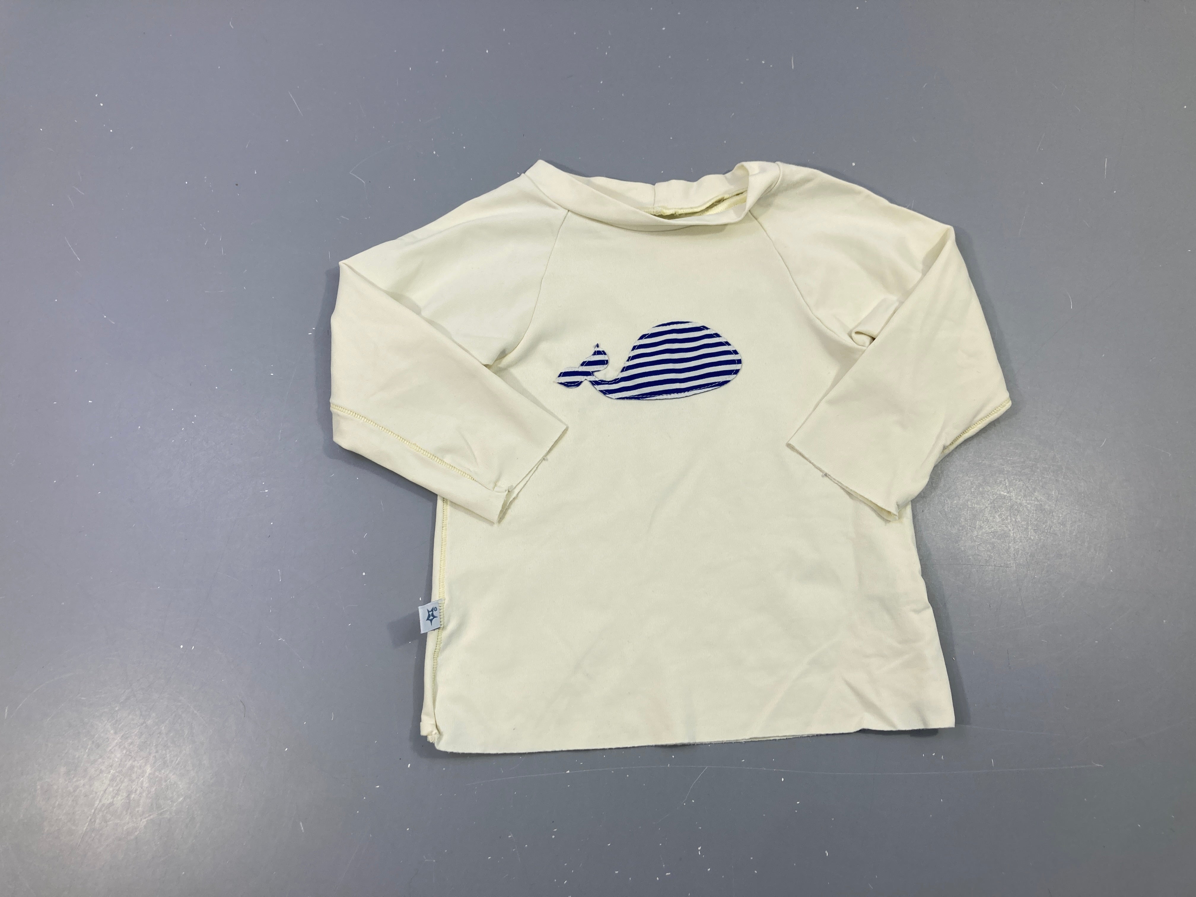 T-shirt m.l anti-uv jaune très pâle Baleine -Hamac Made in france