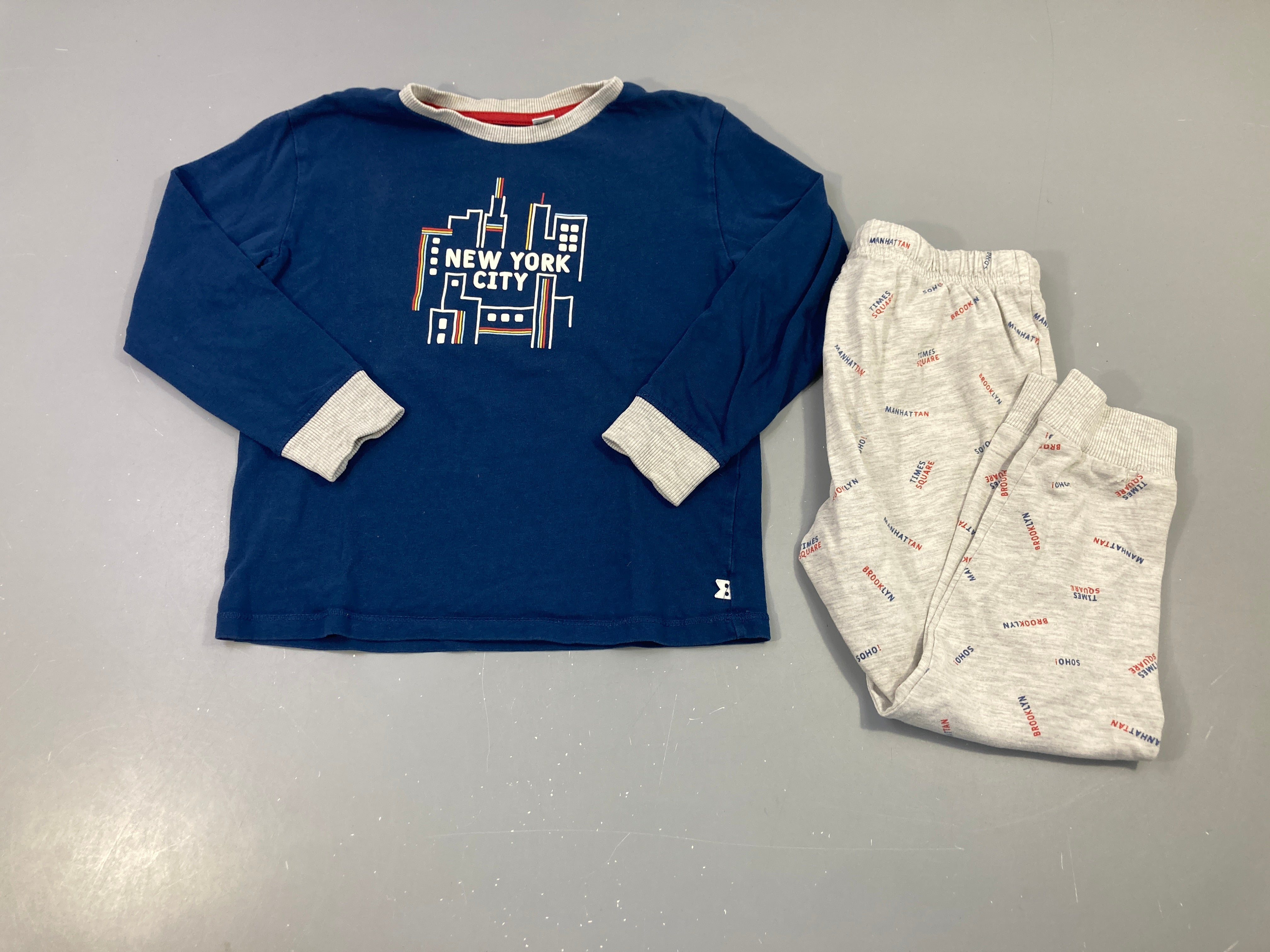 Pyjama 2pcs jersey bleu-gris New york city
