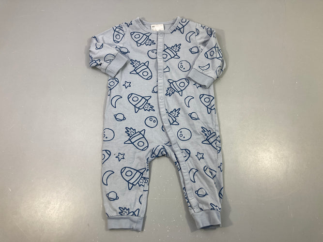 Combinaison bleue jersey fusée, moins cher chez Petit Kiwi