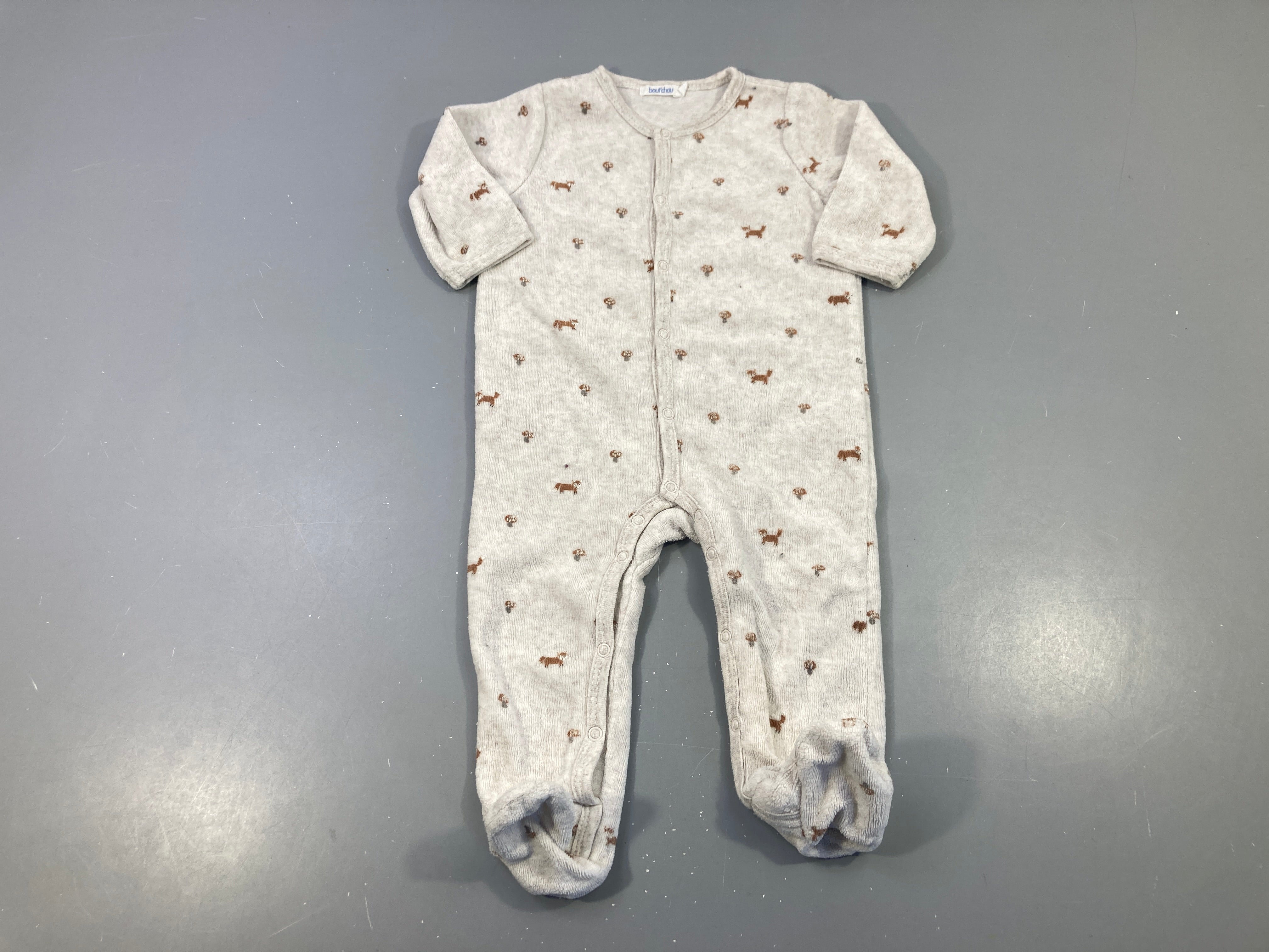 Pyjama velours greige renards champignons