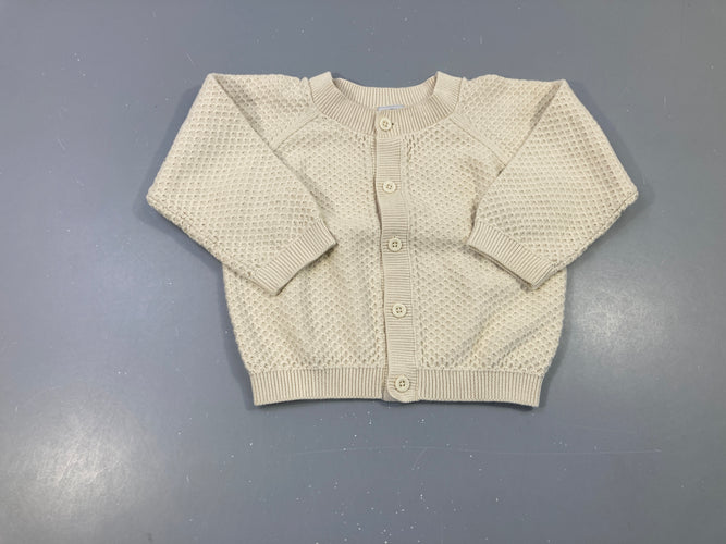 Gilet beige texturé, moins cher chez Petit Kiwi