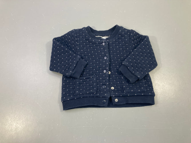 Sweat effet matelassé bleu foncé croix, moins cher chez Petit Kiwi