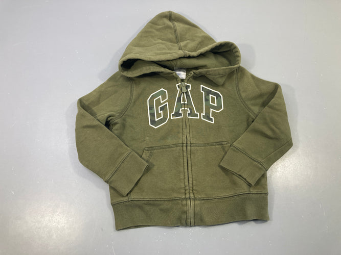Sweat zippé à capuche vert GAP, moins cher chez Petit Kiwi