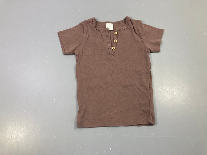 T-shirt m.c brun col boutonné, moins cher chez Petit Kiwi