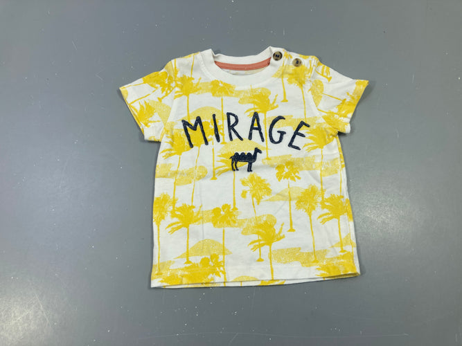 T-shirt m.c blanc palmier jaune Mirage, moins cher chez Petit Kiwi