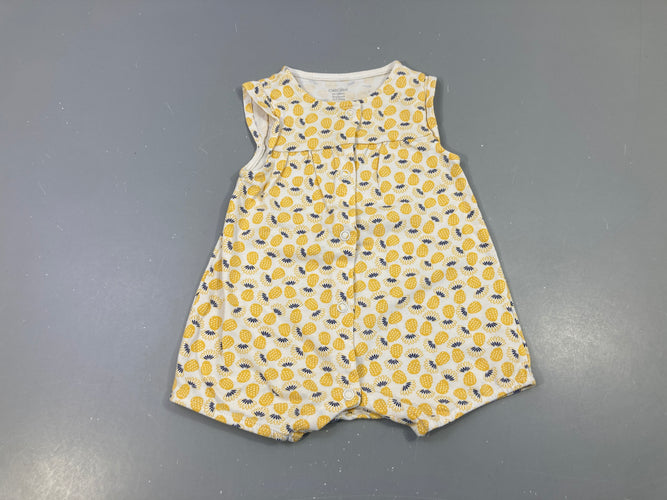 Combishort s.m jersey blanc ananas, moins cher chez Petit Kiwi