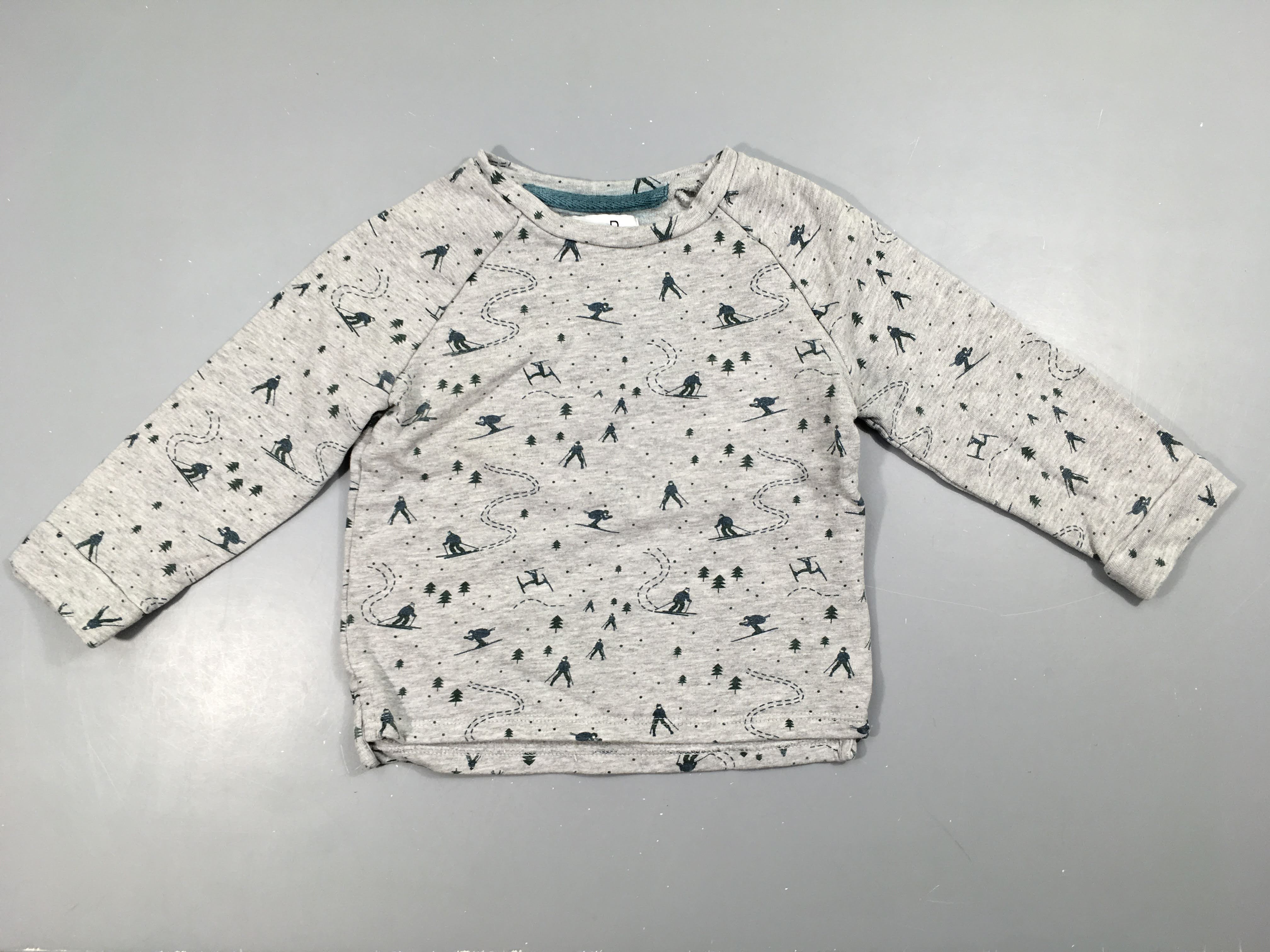 Sweat gris chiné ski