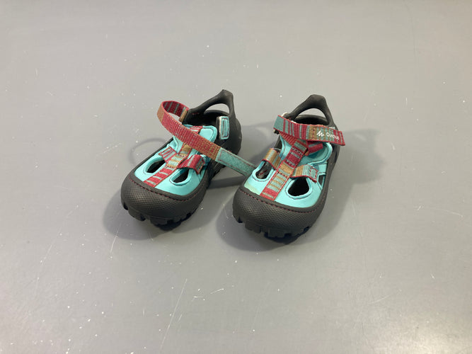 Sandales d'eau noir/turquoise, P23, moins cher chez Petit Kiwi