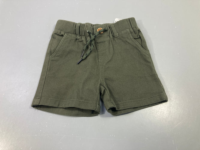 Short toile épaisse kaki, moins cher chez Petit Kiwi