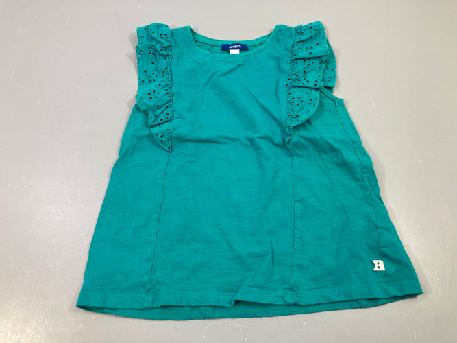 T-shirt s.m volants vert, moins cher chez Petit Kiwi