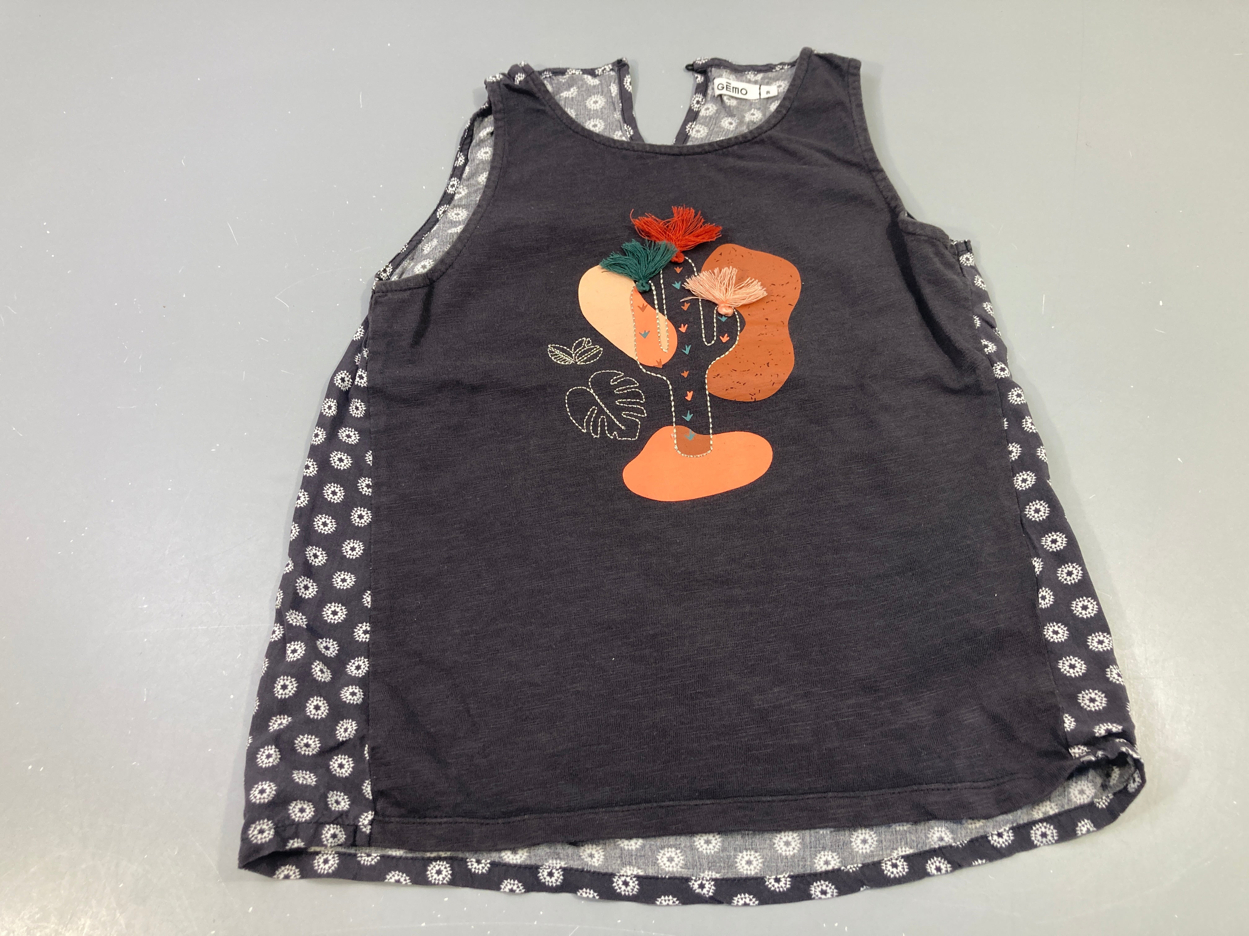 T-shirt s.m noir cactus brodé
