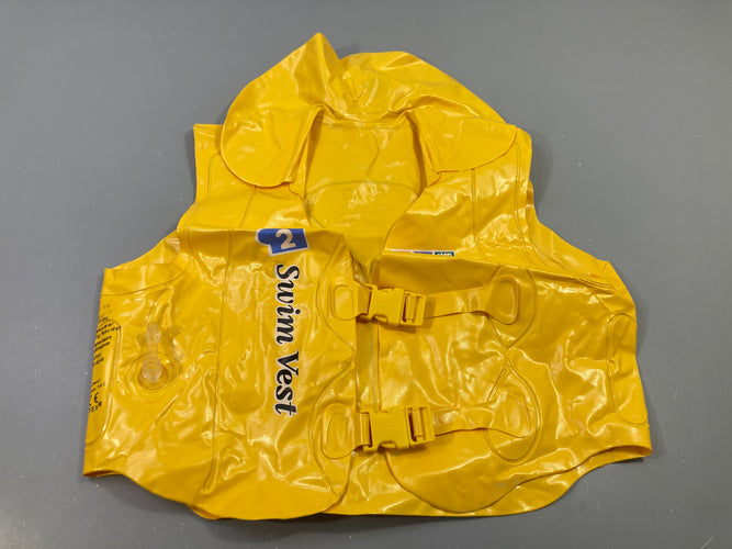 Gilet de natation jaune step 2, LINTEX , 18-30 kg, 3-6a, moins cher chez Petit Kiwi