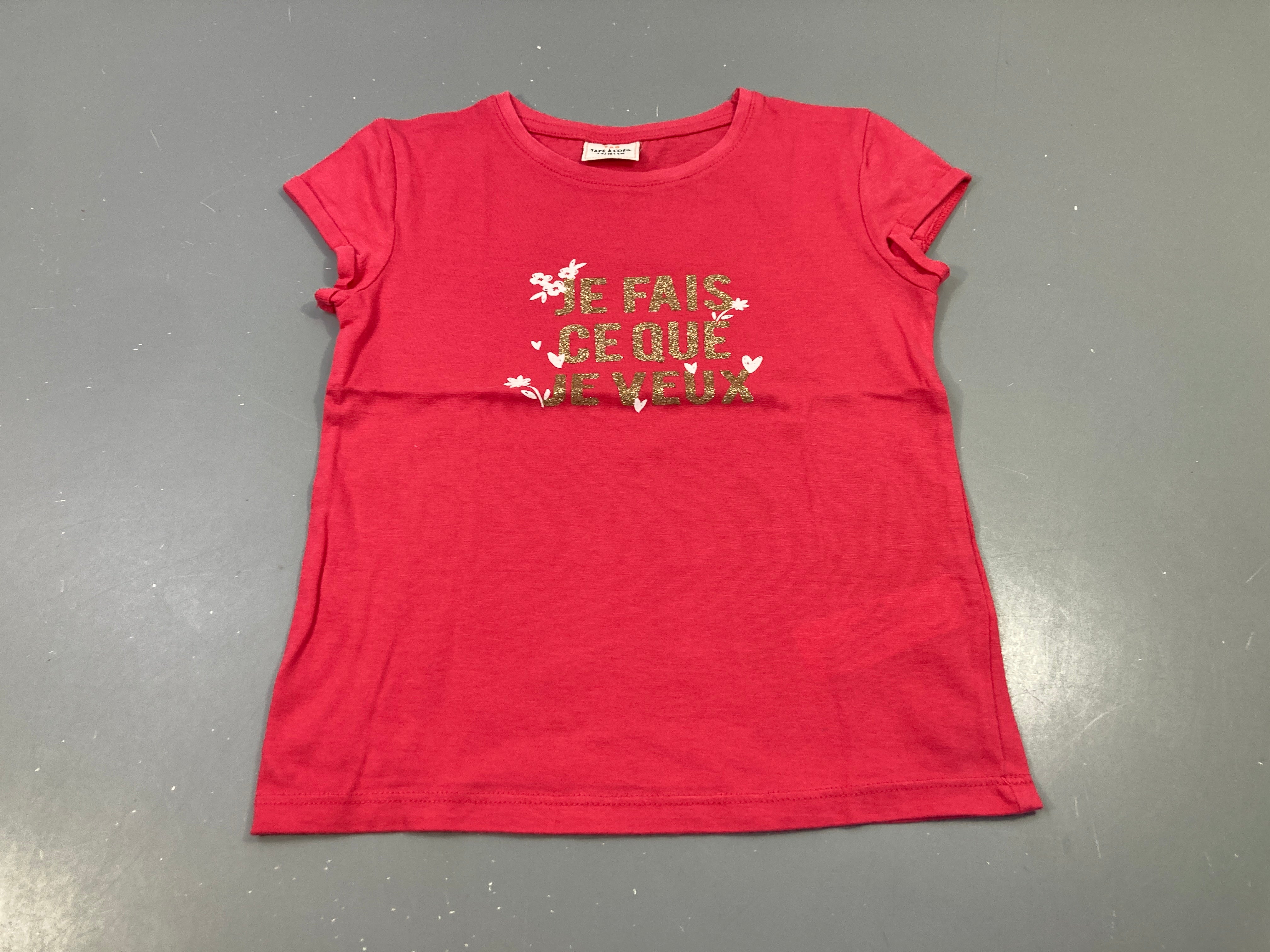 T-shirt m.c rose vif, je fais ce que je veux