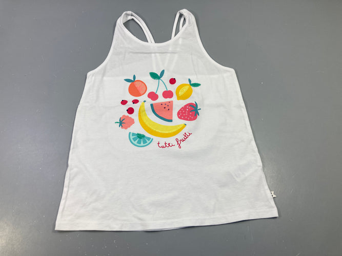 T-shirt s.m fines bretelles blanc tutti frutti, moins cher chez Petit Kiwi