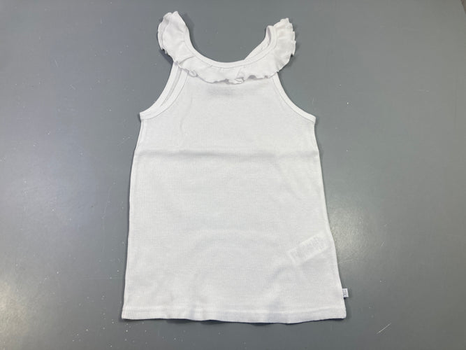 T-shirt s.m fines bretelles blanc cotelé, moins cher chez Petit Kiwi