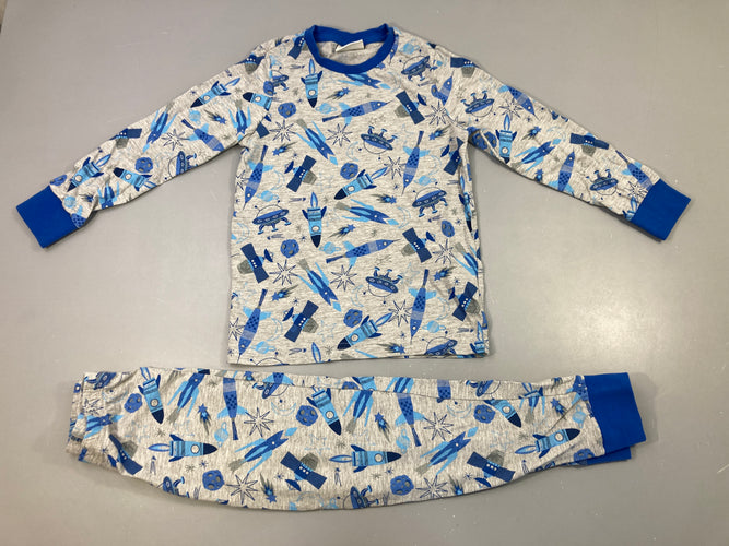 Pyjama jersey gris fusée, moins cher chez Petit Kiwi