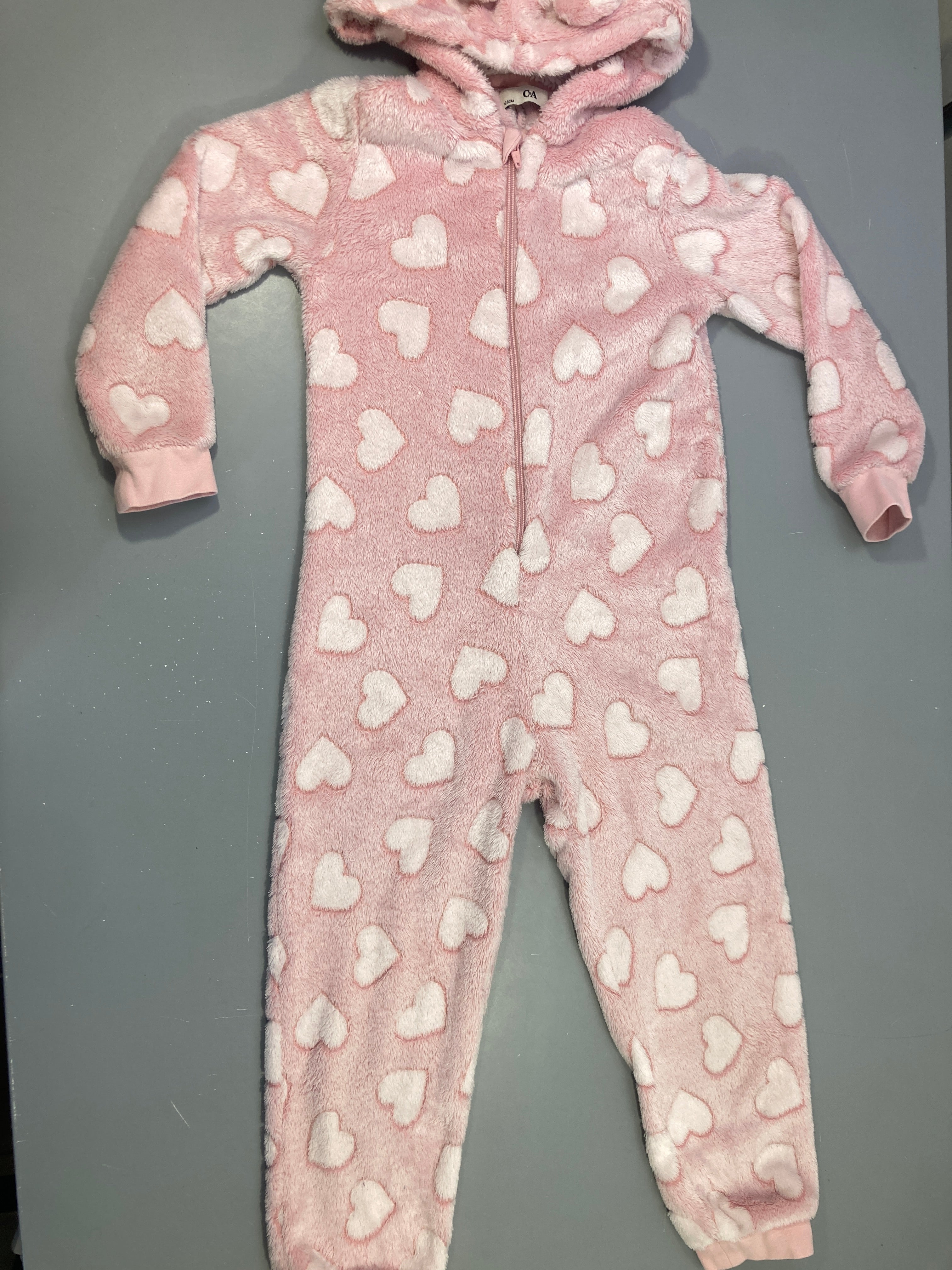 Surpyjama velours rose coeurs