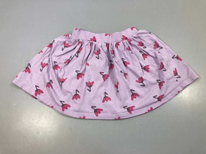 Jupe mauve coeurs roses, moins cher chez Petit Kiwi