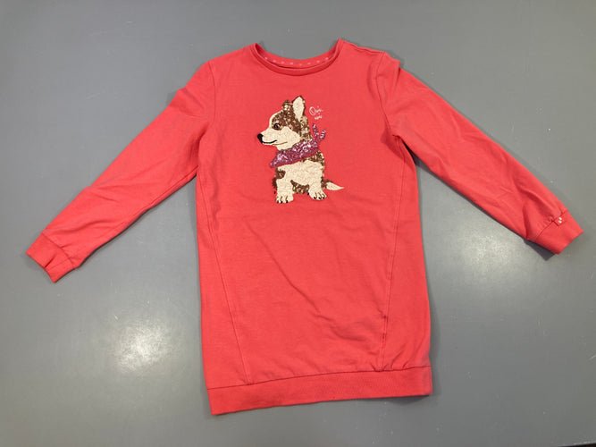 Robe m.l jersey rose Chien sequins, moins cher chez Petit Kiwi