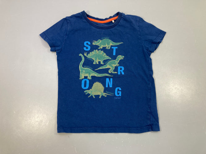 T-shirt m.c bleu foncé flammé Dinos, moins cher chez Petit Kiwi