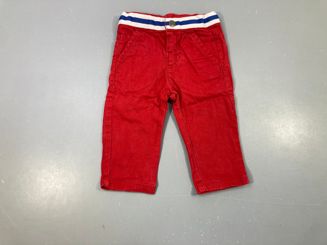 Pantalon rouge taille rayé blanc-bleu, moins cher chez Petit Kiwi