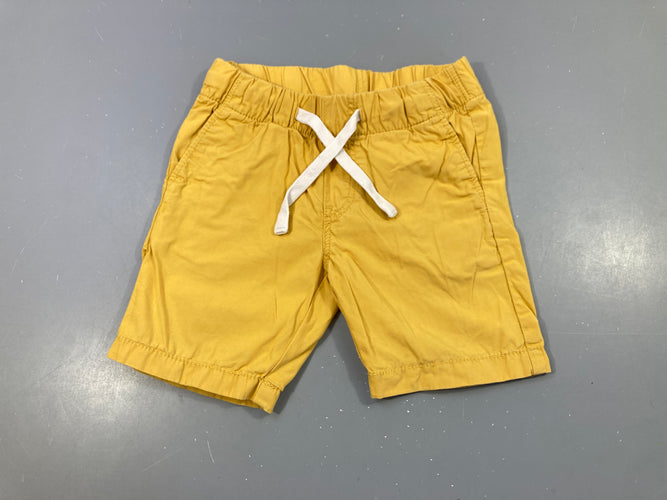 Bermuda jaune taille élastique, moins cher chez Petit Kiwi
