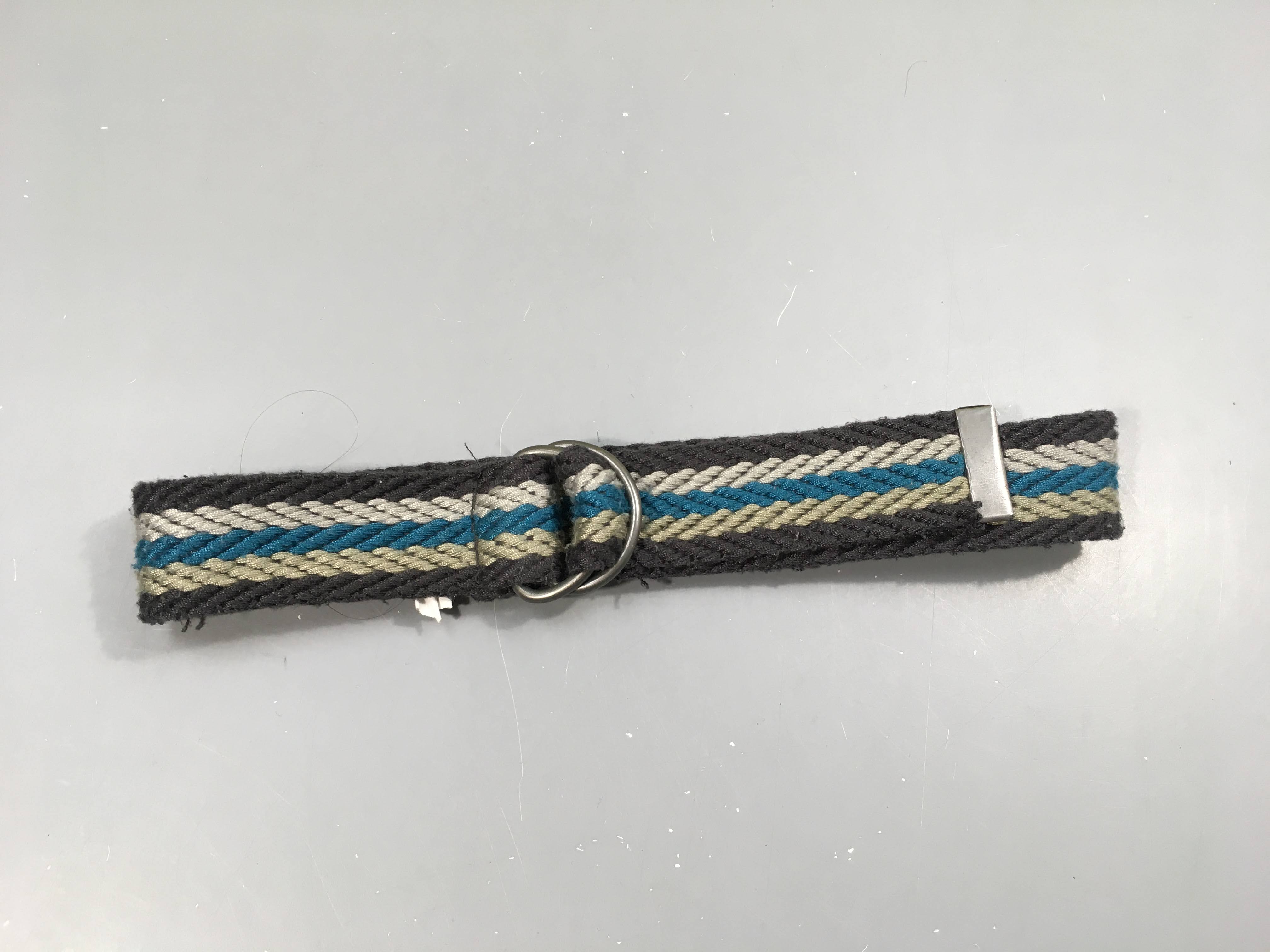 Ceinutre lignée textile brun-bleu-beige
