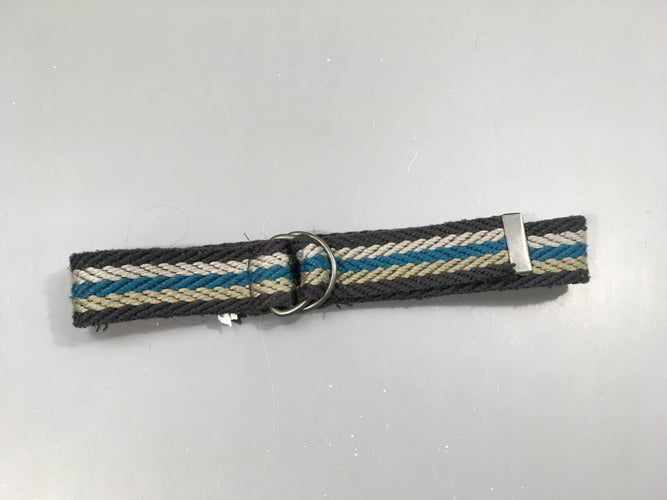 Ceinutre lignée textile brun-bleu-beige, moins cher chez Petit Kiwi