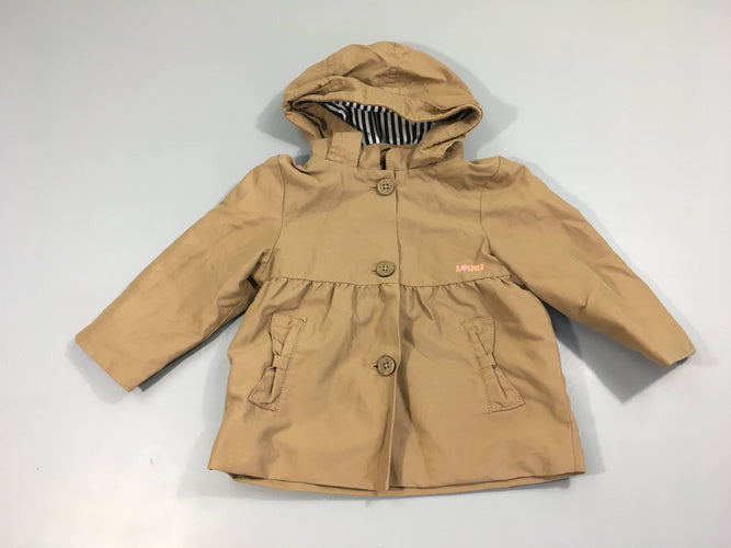 Veste légère à capuche taupe, moins cher chez Petit Kiwi