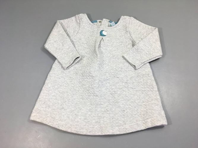 Robe m.l molleton texturé gris oiseau, moins cher chez Petit Kiwi