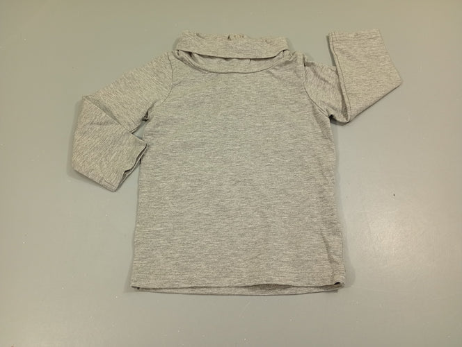 T-shirt m.l gris flammé à col roulé, moins cher chez Petit Kiwi