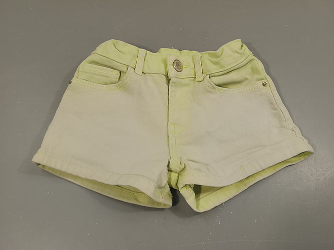 Short denim vert fluo effet délavé, moins cher chez Petit Kiwi