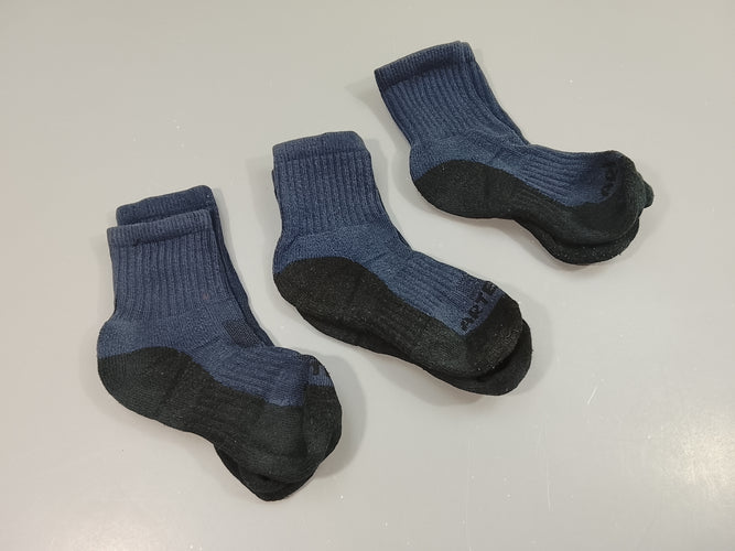 Lot de 3 paires de chaussettes bleu, bleu marine "Artengo" 31-34, moins cher chez Petit Kiwi