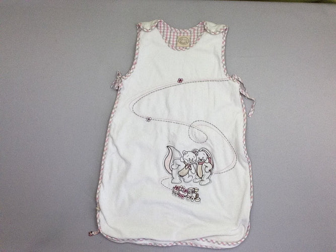 Sac de couchage s.m velours blanc Oscarine et Léontine, moins cher chez Petit Kiwi