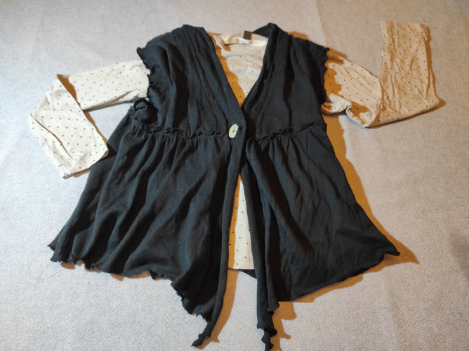 Ensemble 2pcs fin gilet noir+ T-shirt m.l  gris étoiles noires, moins cher chez Petit Kiwi