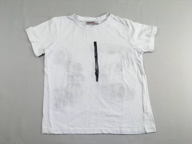 T-shirt m.c blanc trait noir (Fait main), moins cher chez Petit Kiwi