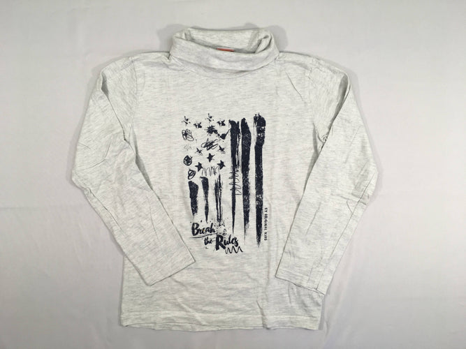 T-shirt m.l gris clair flammé drapeau col roulé, moins cher chez Petit Kiwi