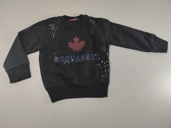 Sweat  léger noir feuille brune "Dsquared2", moins cher chez Petit Kiwi