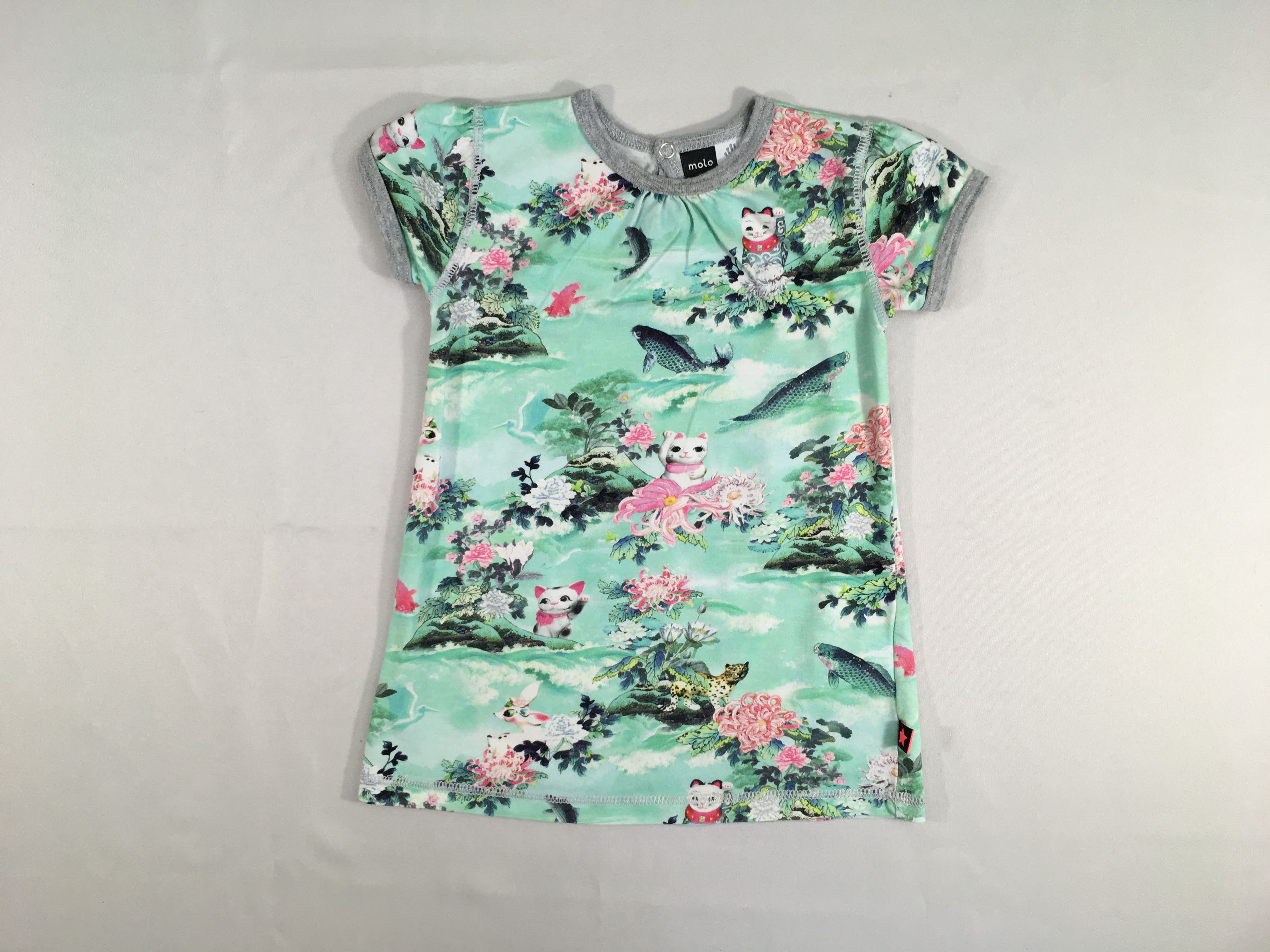 Robe m.c molleton vert Asie