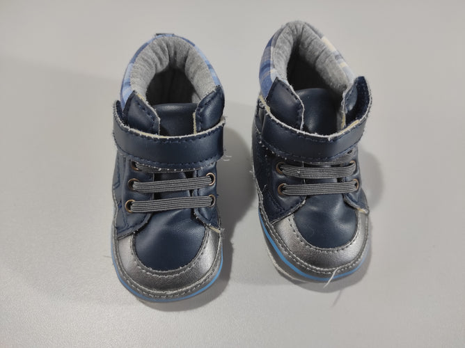 Chaussons bleu marine , argenté, moins cher chez Petit Kiwi